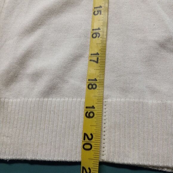 NWT CJ Banks Women's 2X Lightweight Short Sleeve White Shrug/Sweater Cottagecore - Picture 6 of 9